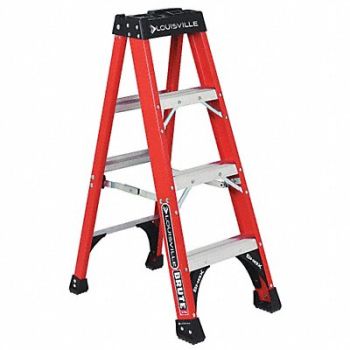 LOUISVILLE Stepladder Fiberglass 4 ft H 375 lb Cap, 1CMR3