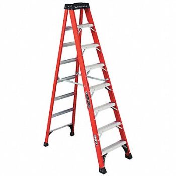 LOUISVILLE Stepladder Fiberglass 8 ft H 375 lb Cap, 1CMR5