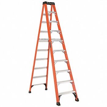 LOUISVILLE Stepladder Fiberglass 10 ft H 375 lb Cap, 1CMR6