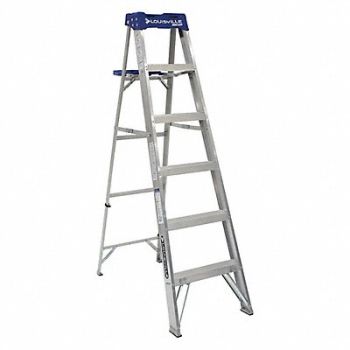 LOUISVILLE Stepladder Aluminum 6 ft H 250 lb Cap., 1CMR8