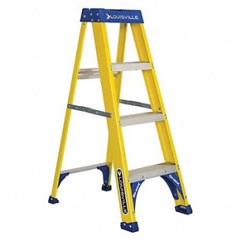 LOUISVILLE Stepladder Fiberglass 4 ft H 250 lb Cap, 1CMT2
