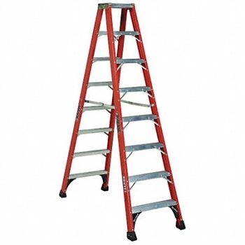 LOUISVILLE Twin Stepladder Fbrgls IAA 8ft FM1400HD, 1CMT8
