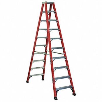 LOUISVILLE Twin Stepladder Fbrgls IAA 10ft FM1400HD, 1CMT9