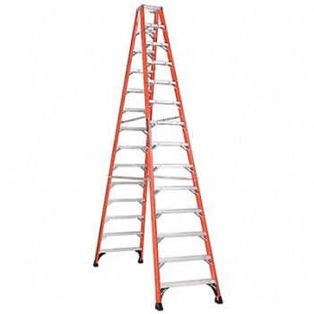 LOUISVILLE Twin Stepladder Fbrgls IAA 14ft FM1400HD, 1CMU2