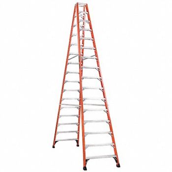 LOUISVILLE Twin Stepladder Fbrgls IAA 16ft FM1400HD, 1CMU3