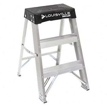 LOUISVILLE Step Stool 24 In H 300 lb Aluminum, 1CMV4