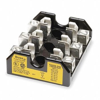 BUSSMANN Fuse Block 0 to 30A T 3 Pole, 1CP58
