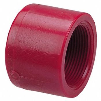 GRAINGER APPROVED Cap 2 in Pipe Size Schedule 80 FNPT Red, 1CRV2