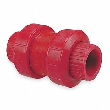 GRAINGER APPROVED Ball Valve Check 1 In Kynar(R) S x S, 1CRT3