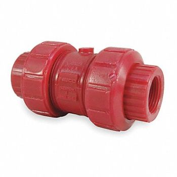 GRAINGER APPROVED Ball Valve Check 1 In Kynar(R) FPT x FPT, 1CRT9