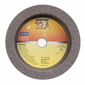 NORTON Straight Cup Wheel 4 Diax1.5 Tx1/2AH PK5, 1CUL4