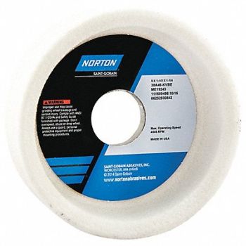 NORTON Straight Cup Wheel 5Diax1.5 Tx1.25AH PK5, 1CUL6