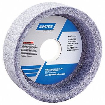 NORTON Straight Cup Wheel 5Diax1.5 Tx1.25AH PK5, 1CUL8
