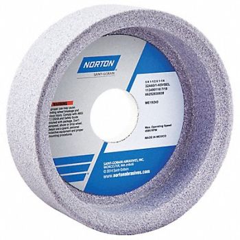 NORTON Straight Cup Wheel 5Diax1.5 Tx1.25AH PK5, 1CUL9
