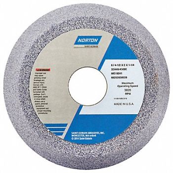 NORTON Flaring Cup Wheel 6 Diax2 Tx1.25 AH PK5, 1CUR7