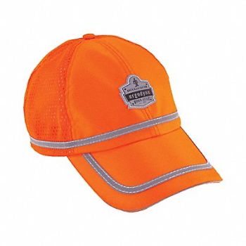 GLOWEAR BY ERGODYNE J0289 Baseball Hat Hi-Vis Orange Universal, 1CXK5