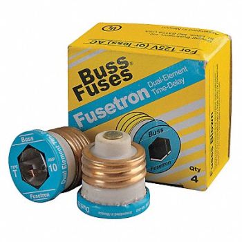 BUSSMANN Plug Fuse T Series 10A PK4, 1CZ54