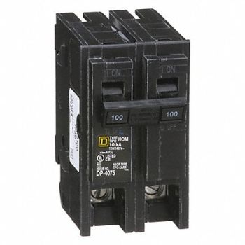 SQUARE D Circuit Breaker 100A Plug In 120/240V 2P, 1D349