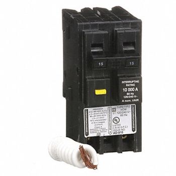 SQUARE D Circuit Breaker 15A Plug In 120/240V 2P, 1D351