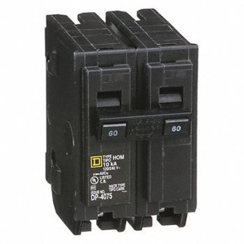 SQUARE D Circuit Breaker 60A Plug In 120/240V 2P, 1D359