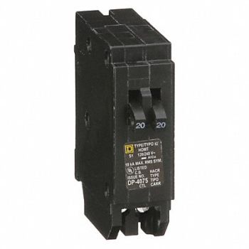 SQUARE D Circuit Breaker 20A Plug In 120/240V 1P, 1D365