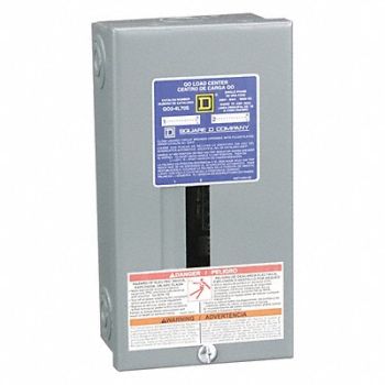 SQUARE D Load Center 70A Lug 1 Phase 2 Spaces, 1D390