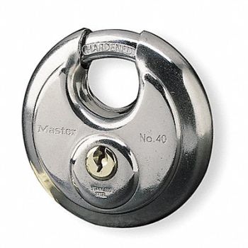 MASTER LOCK Keyed Padlock 3/4 in Round Silver, 4YH18