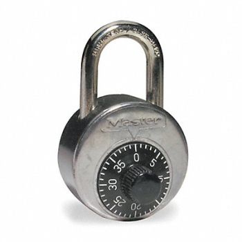 MASTER LOCK Combination Padlock 2 3/16 in Round Slvr, 1D569