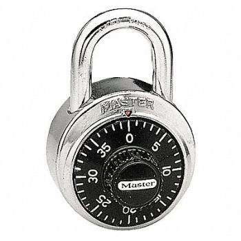 MASTER LOCK Combination Padlock 2 in Round Silver, 1D573