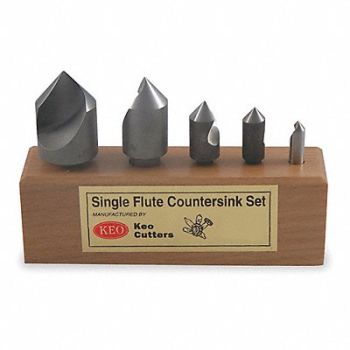 KEO Countersink Set 5 PC 1 FL 120 Deg HSS, 4FVD4