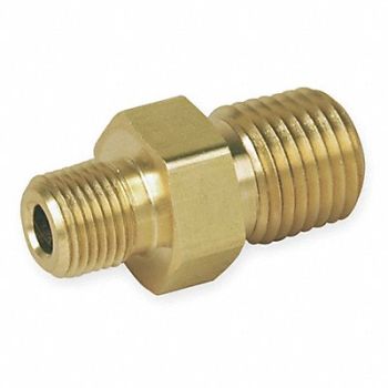 PARKER Hex Nipple Brass 1/2 in Pipe Size MNPT, 1DGB2