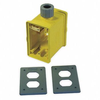 HUBBELL WIRING DEVICE-KELLEMS Portable Outlet Box 1Gang 33 cu in, 1DJL3