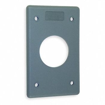 HUBBELL Single Receptacle Plate 1 Gang Gray, 1DJL7