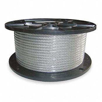 DAYTON SS Cable 3/8 In 150 Ft 2400 Lb Capacity, 1DLC9