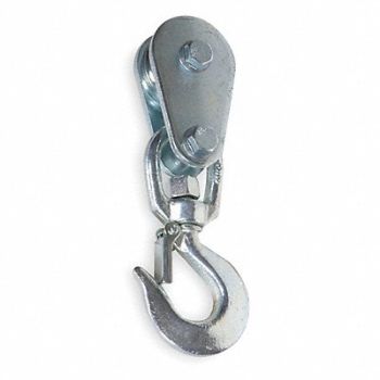 DAYTON Pulley Block Wire Rope 2400 lb Load Cap, 1DLK4