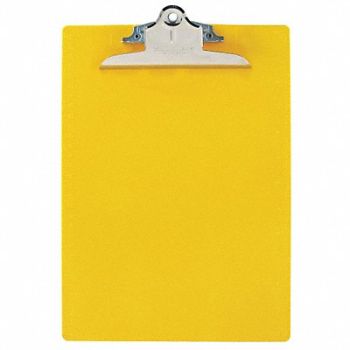 SAUNDERS Clipboard Letter Size Plastic Yellow, 1DNU1