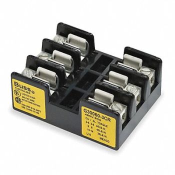 BUSSMANN Fuse Block 31 to 60A G 3 Pole, 1DP89
