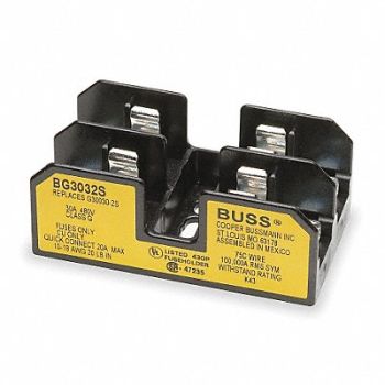 BUSSMANN Fuse Block 25 to 30A G 2 Pole, 1DZ21