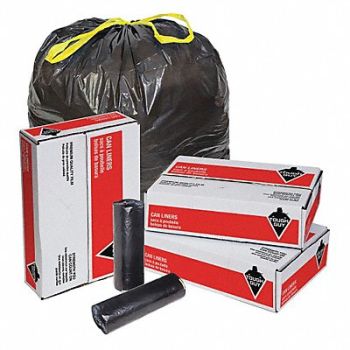 TOUGH GUY Trash Bag 20 to 30 gal Black PK150, 1DZE6
