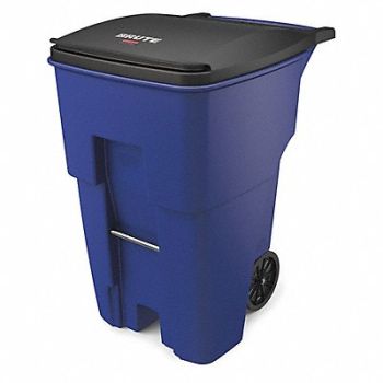RUBBERMAID COMMERCIAL PRODUCTS Trash Can 95 gal Blue Plastic, 1EC49