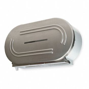 TOUGH GUY Toilet Paper Dispenser (2) Rolls SS, 1ECK1