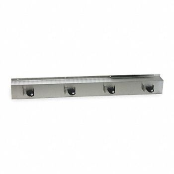 TOUGH GUY Mop and Broom Holder 36 in L Silver, 1ECL5