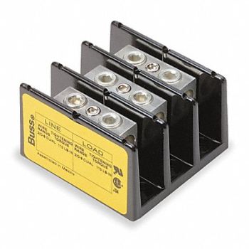 BUSSMANN Mintr Distr Block Al/Cu 600V AC/DC, 1EF57