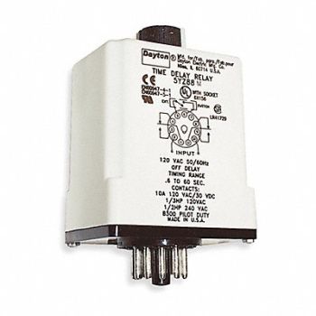 DAYTON H7800 Time Delay Relay 120VAC/DC 10A DPDT, 1EGC2