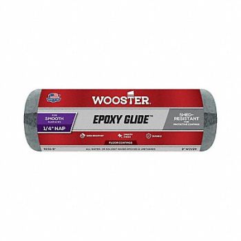 WOOSTER Roller Cover 9 L 1/4 Nap Shed-Resistant, 1EKL3