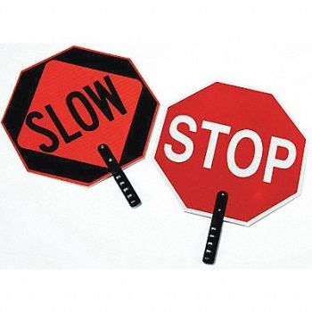 GRAINGER APPROVED Paddle Sign Stop/Slow Plastic, 1EKR2