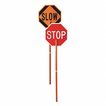 GRAINGER APPROVED Stop/Slow Pole Mounted Paddle Red/Orange, 1EKV3