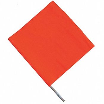 GRAINGER APPROVED Handheld Warning Flag Orange 24 H 18 W, 1EKR7