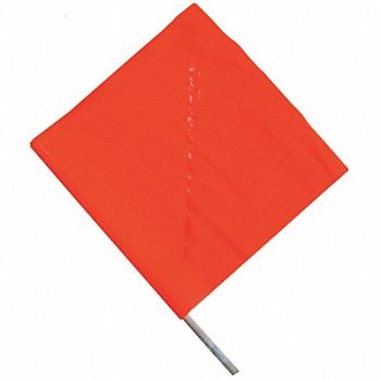 GRAINGER APPROVED Handheld Warning Flag Orange 18x18In, 1EKR8