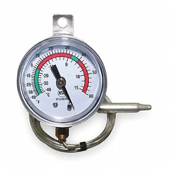 GRAINGER APPROVED Analog Panel Mt Thermometer -40 to 60F, 1EPE6